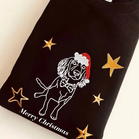  True-Threads - Personalisierte Weihnachts Hunde Hoodie mit Stickerei - Geschenk für Hundebesitzer 