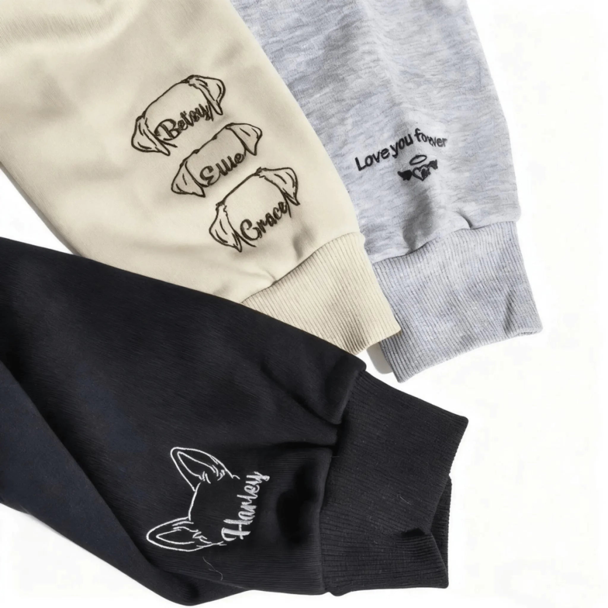  True-Threads - Personalisierter Hundeohren Hoodie mit Stickerei - Geschenk für Hundebesitzer 