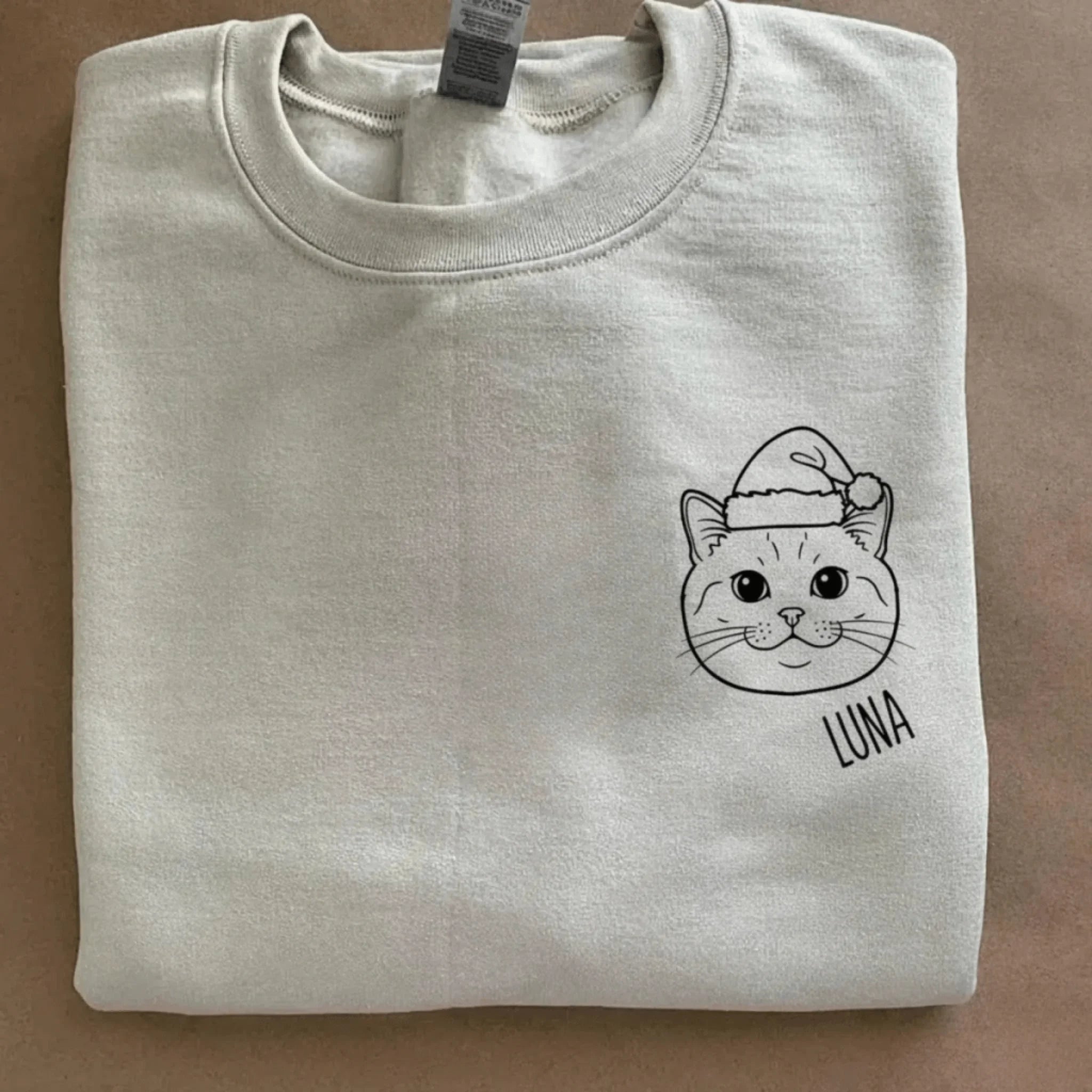  True-Threads - Personalisierter Katzen Weihnachten Hoodie mit Stickerei - Weihnachtsgeschenk für Katzenbesitzer 