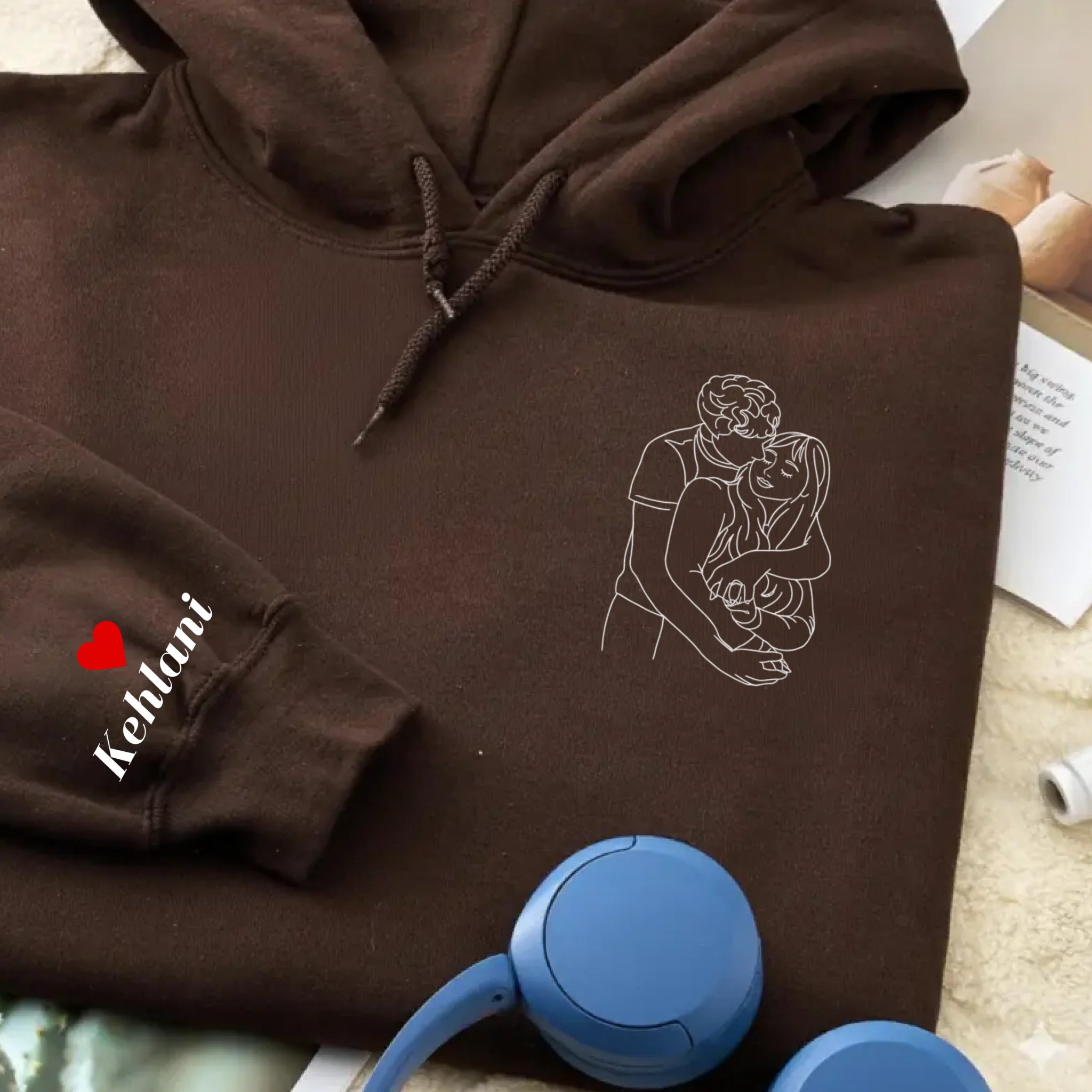 True-Threads - Personalisierter Pärchen Hoodie mit Stickerei - Geschenk für Jahrestag, Geburtstage 