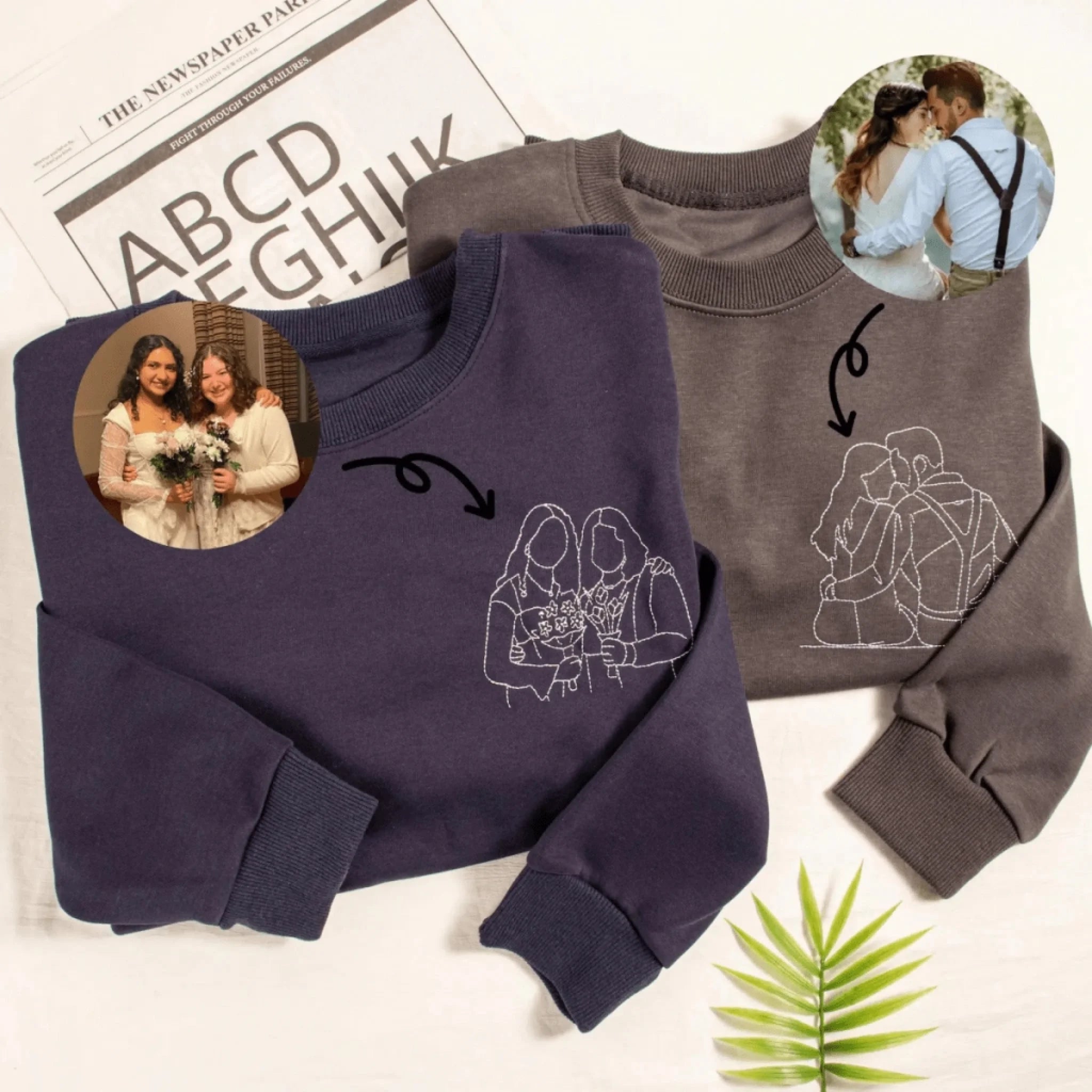  True-Threads - Personalisierter Pärchen Hoodie mit Stickerei - Geschenk für Jahrestag, Geburtstage 