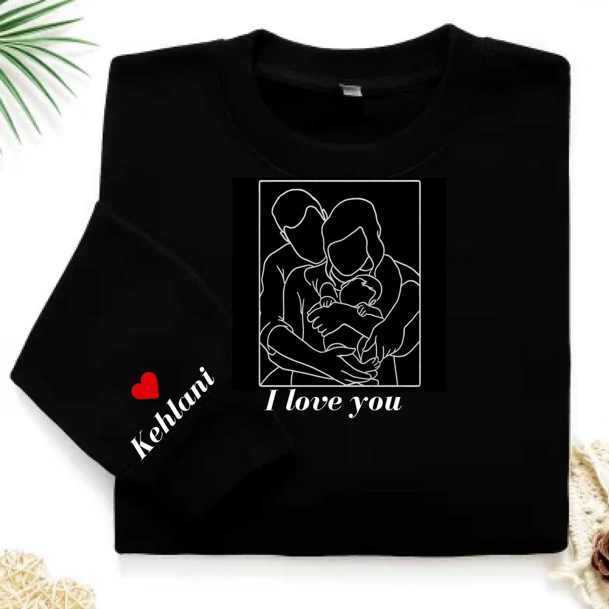  True-Threads - Personalisierter Pärchen Line Art Hoodie mit Stickerei - Geschenk für Jahrestag, Geburtstage 