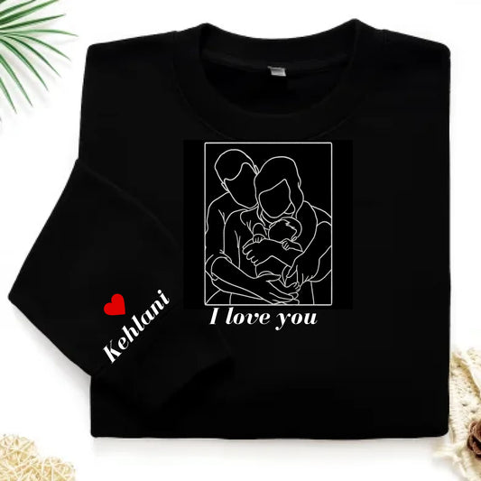  True-Threads - Personalisierter Pärchen Line Art Hoodie mit Stickerei - Geschenk für Jahrestag, Geburtstage 