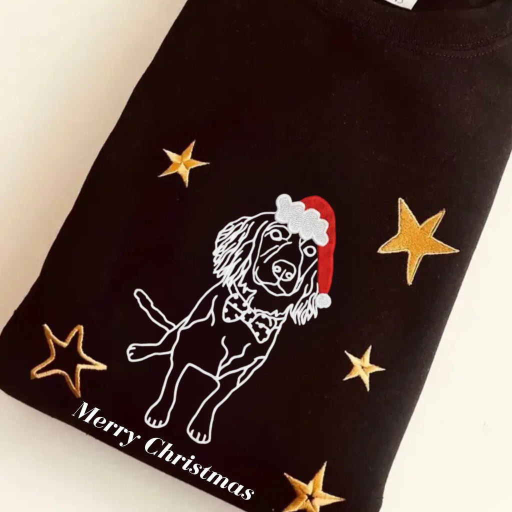  True-Threads - Personalisierter Weihnachten Katzen Hoodie mit Stickerei - Geschenk für Katzen Hoodie 