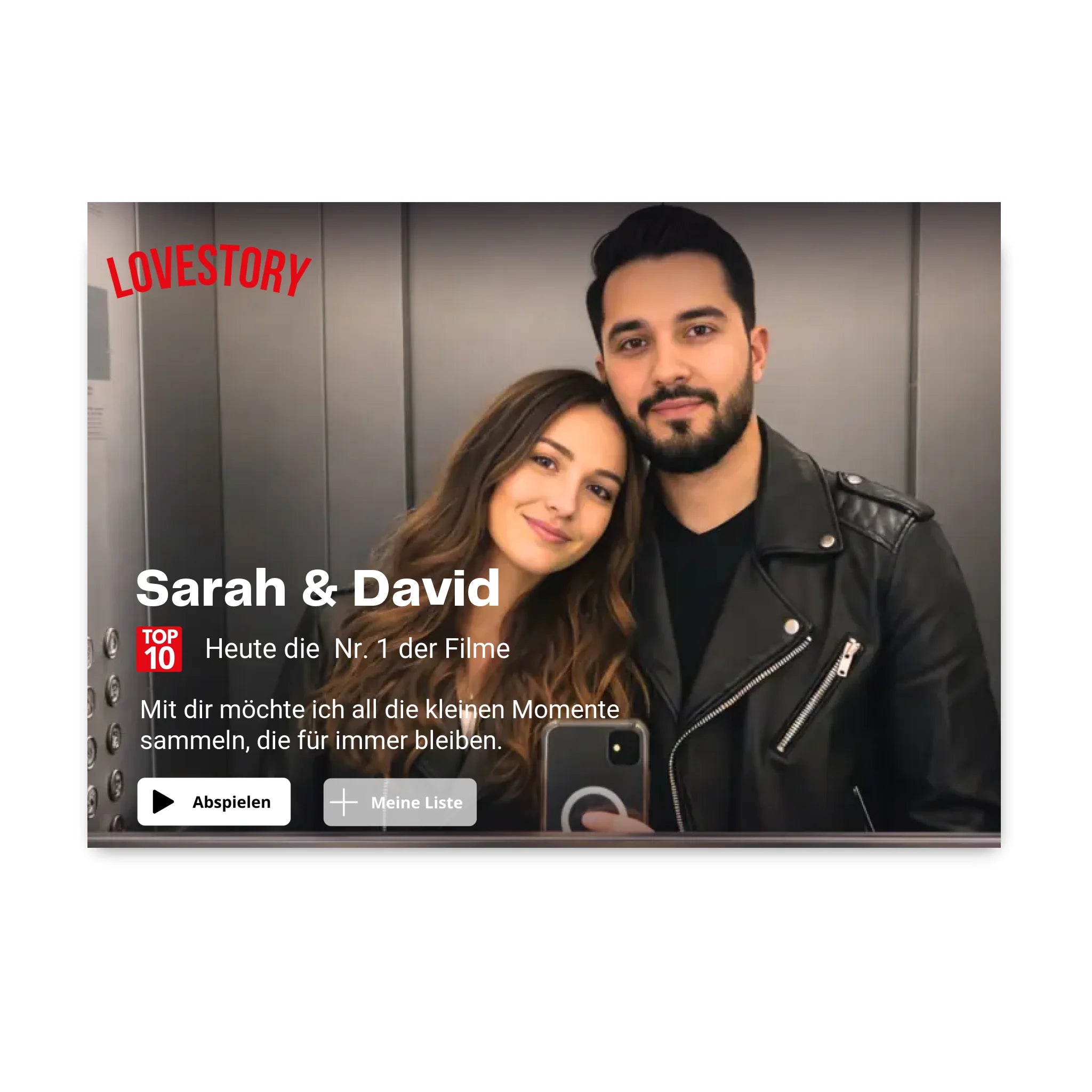  True-Threads - Personalisiertes Filmplakat "Lovestory" | Geschenk für Paare 