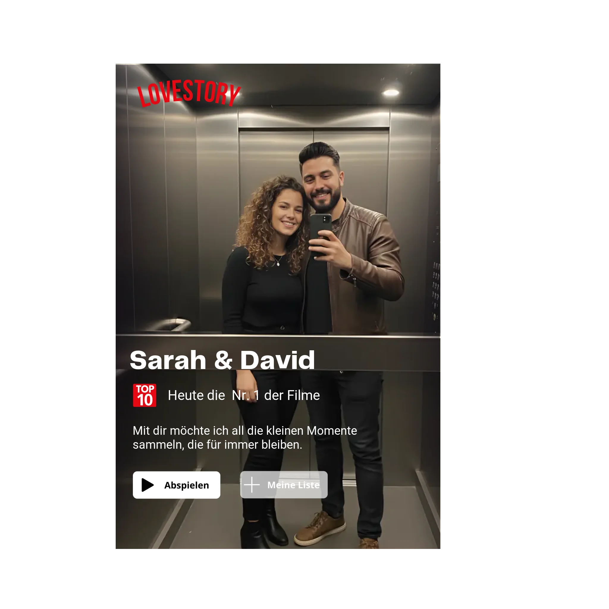  True-Threads - Personalisiertes Filmplakat "Lovestory" Vertikal | Geschenk für Paare 