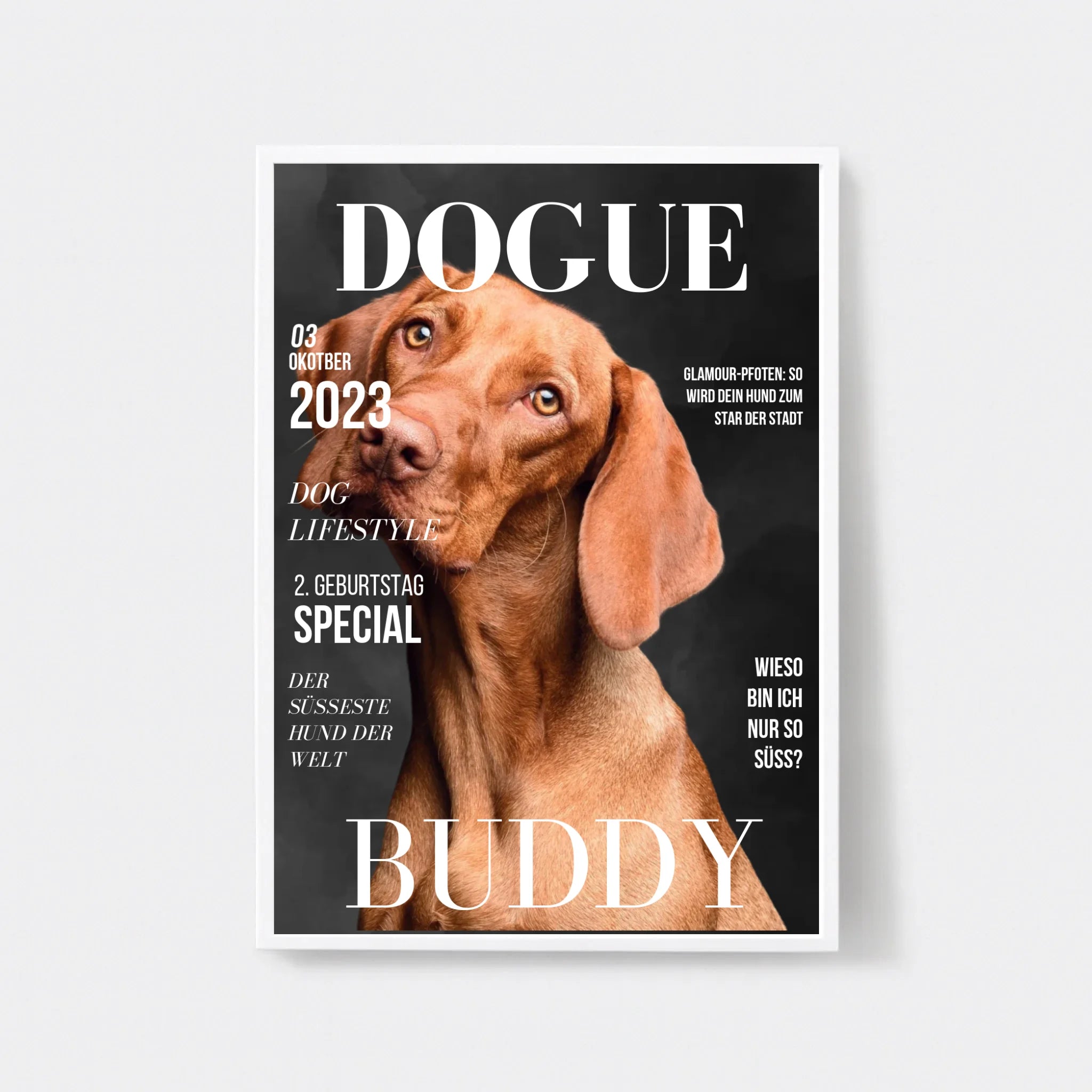  True-Threads - Personalisiertes Hunde-Magazinposter „DOGUE“ 