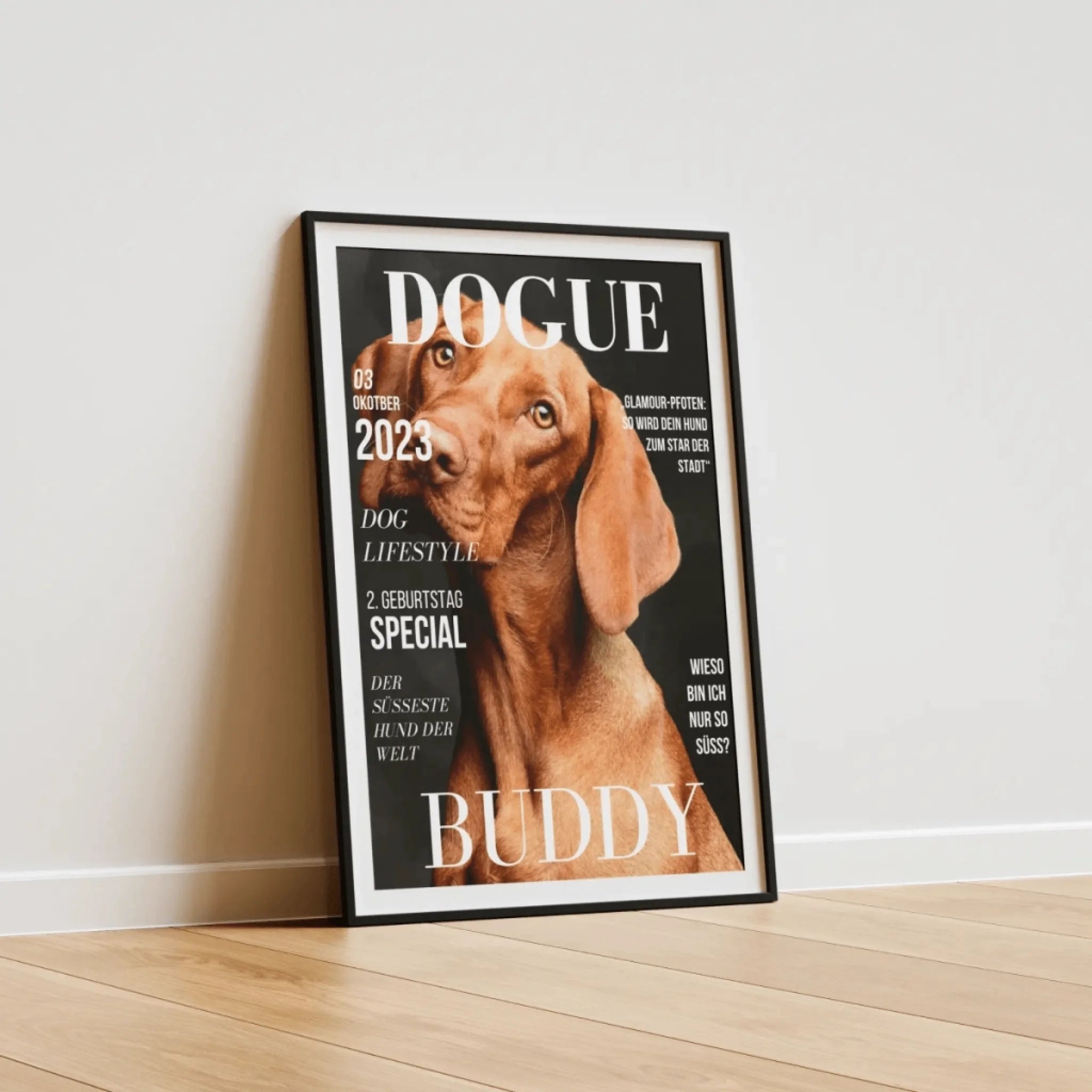  True-Threads - Personalisiertes Hunde-Magazinposter „DOGUE“ 