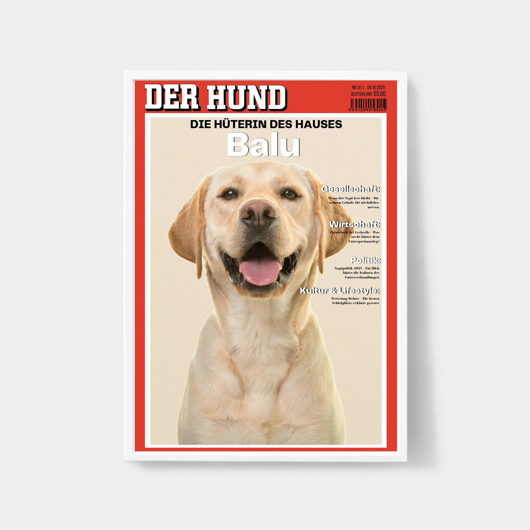  True-Threads - Personalisiertes Hunde-Magazinposter „Der Hund“ 