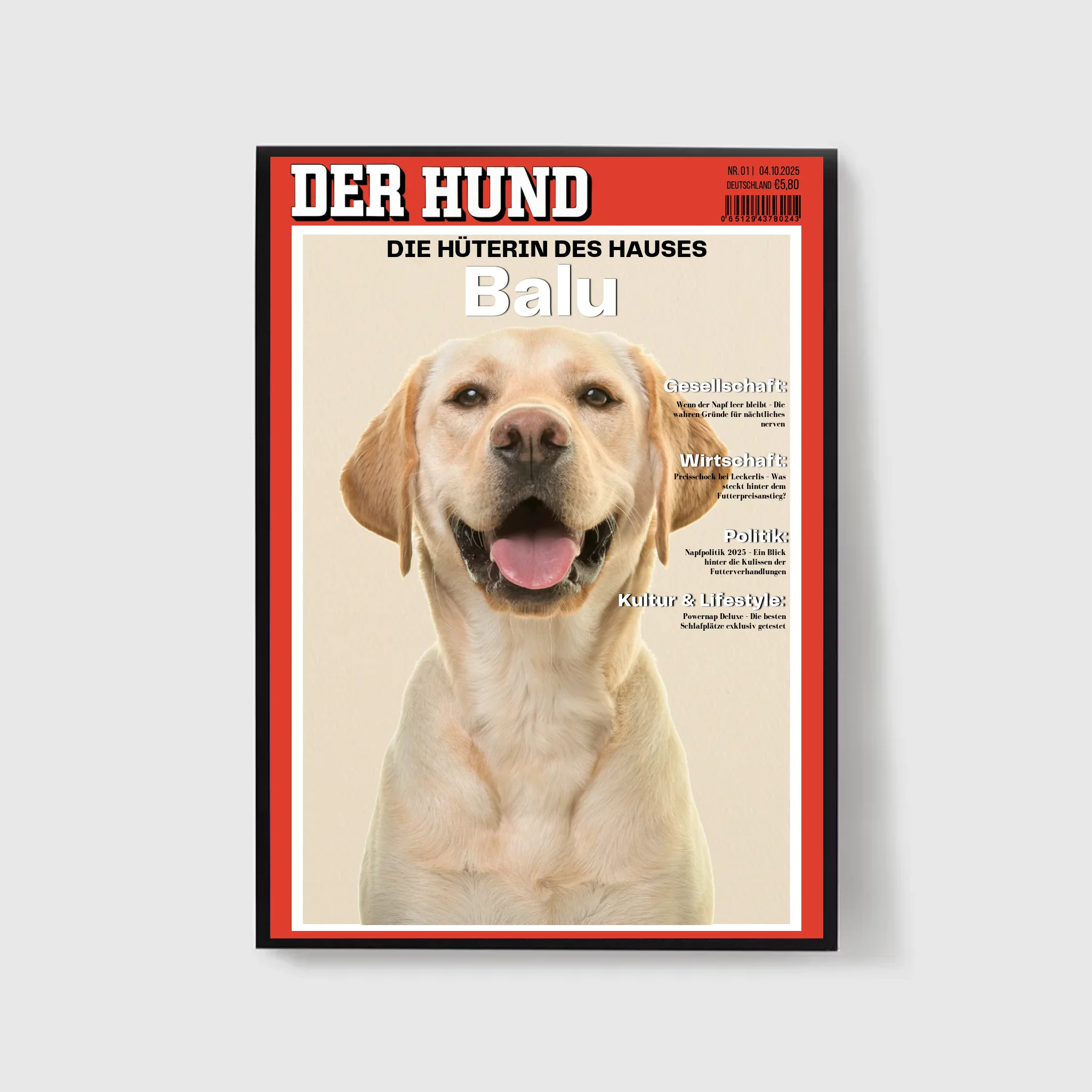  True-Threads - Personalisiertes Hunde-Magazinposter „Der Hund“ 