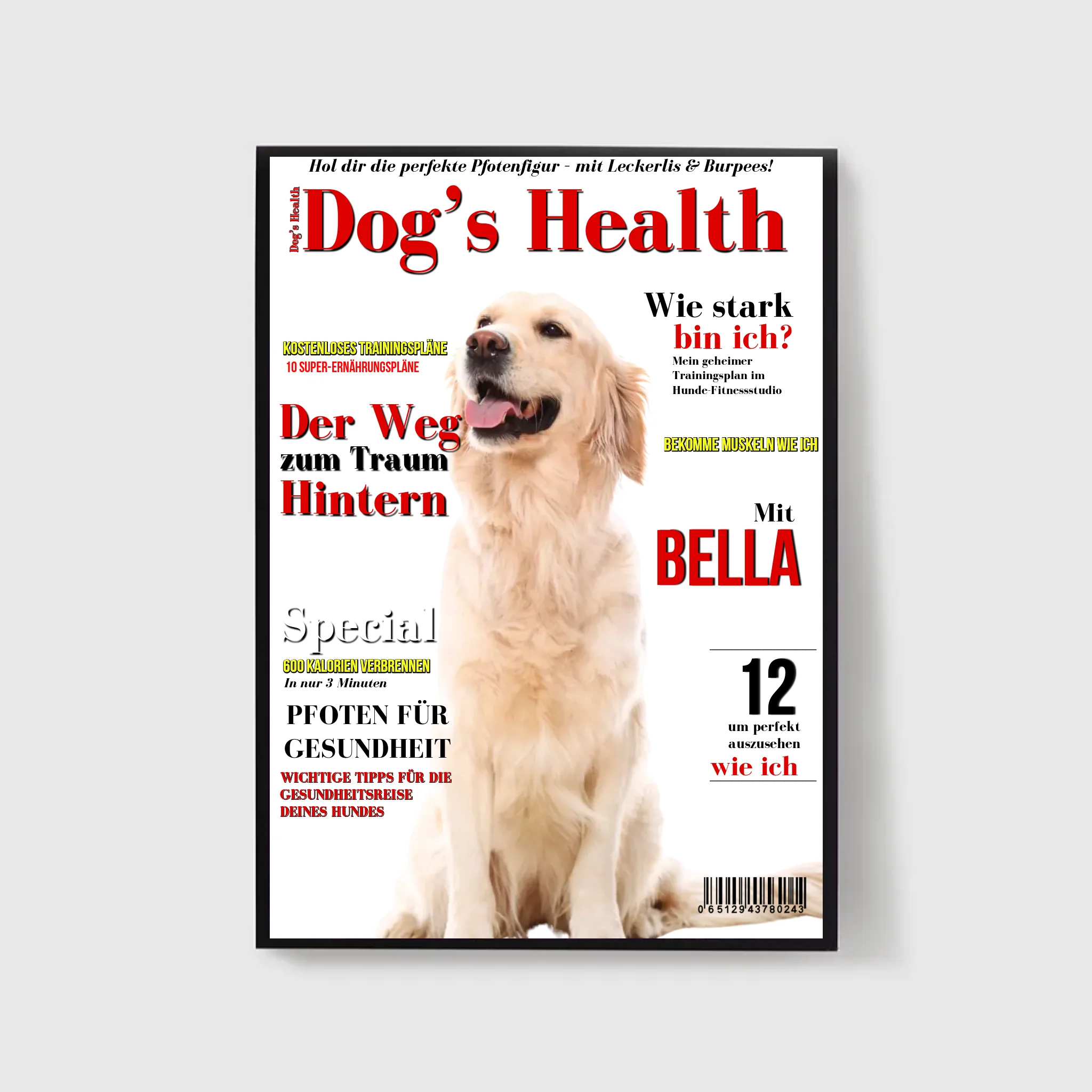  True-Threads - Personalisiertes Hunde-Magazinposter „Dog`s Health“ 