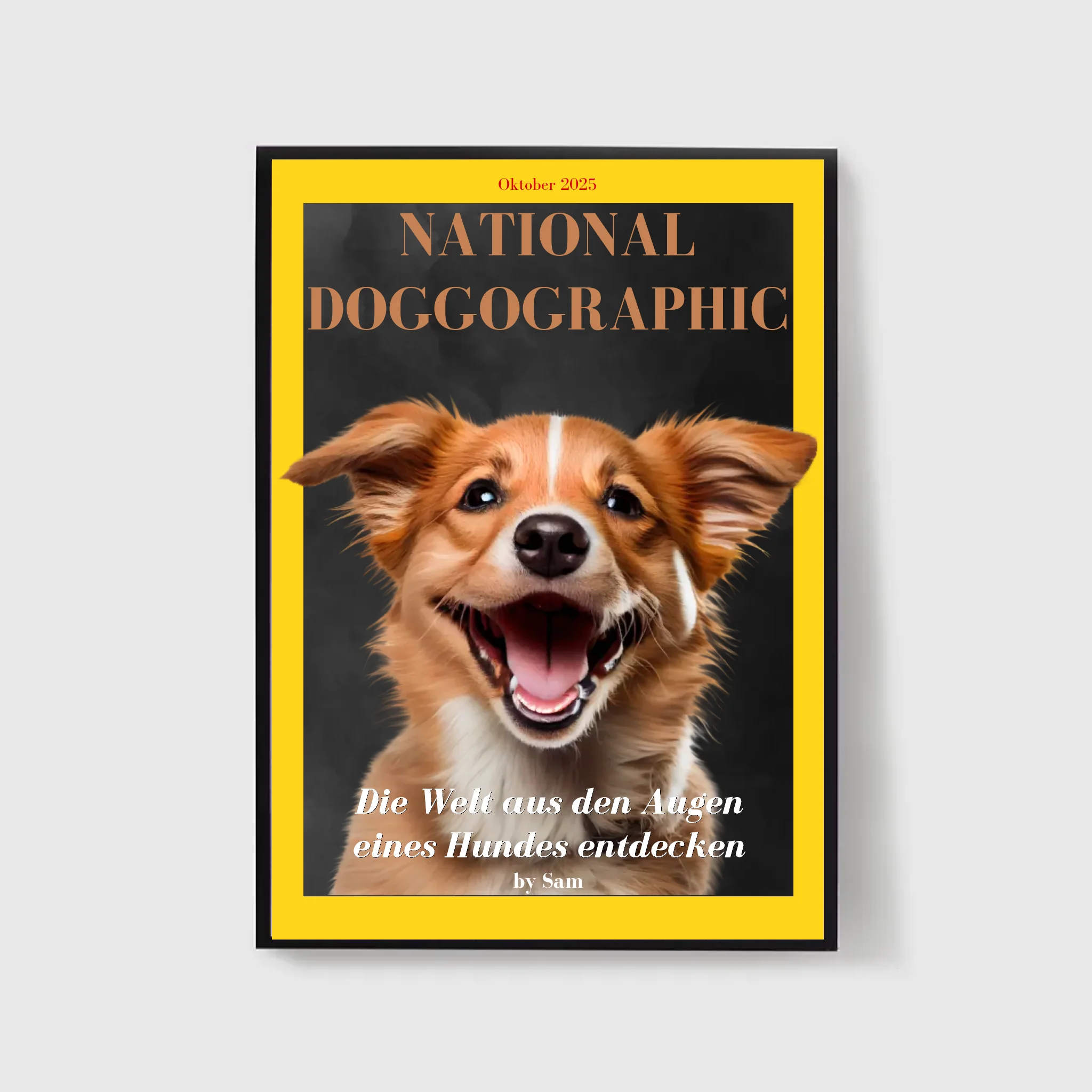  True-Threads - Personalisiertes Hunde-Magazinposter „National Doggographic“ 