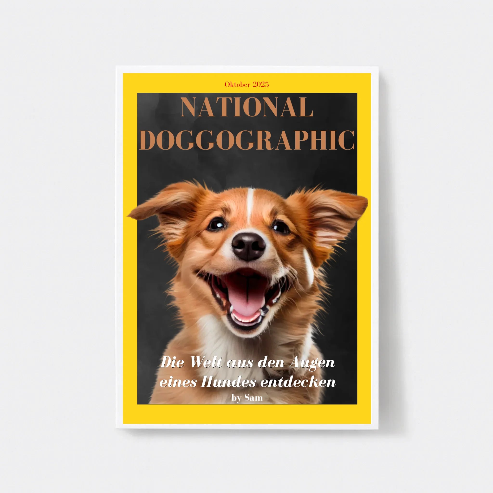  True-Threads - Personalisiertes Hunde-Magazinposter „National Doggographic“ 