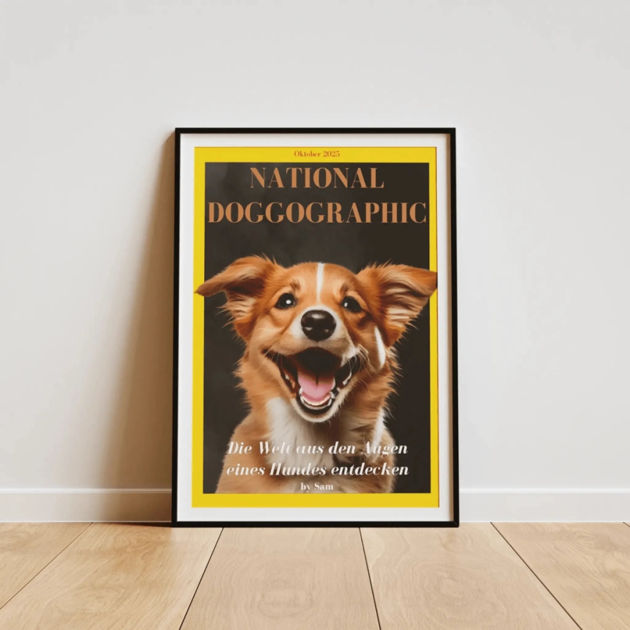  True-Threads - Personalisiertes Hunde-Magazinposter „National Doggographic“ 