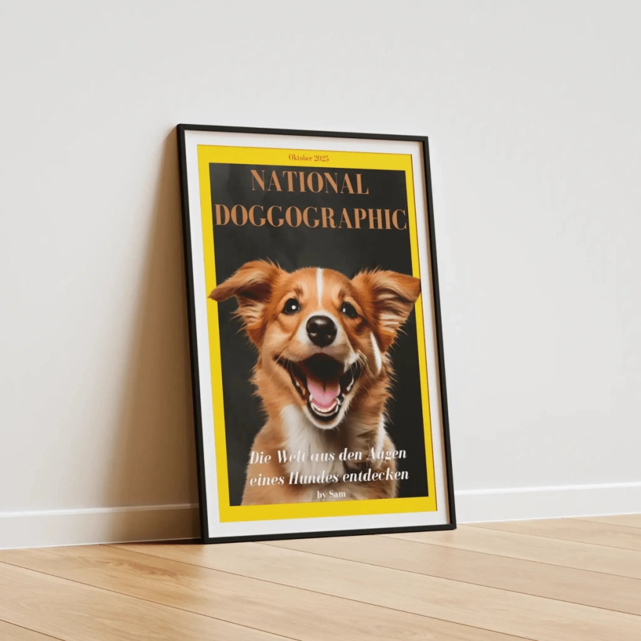  True-Threads - Personalisiertes Hunde-Magazinposter „National Doggographic“ 
