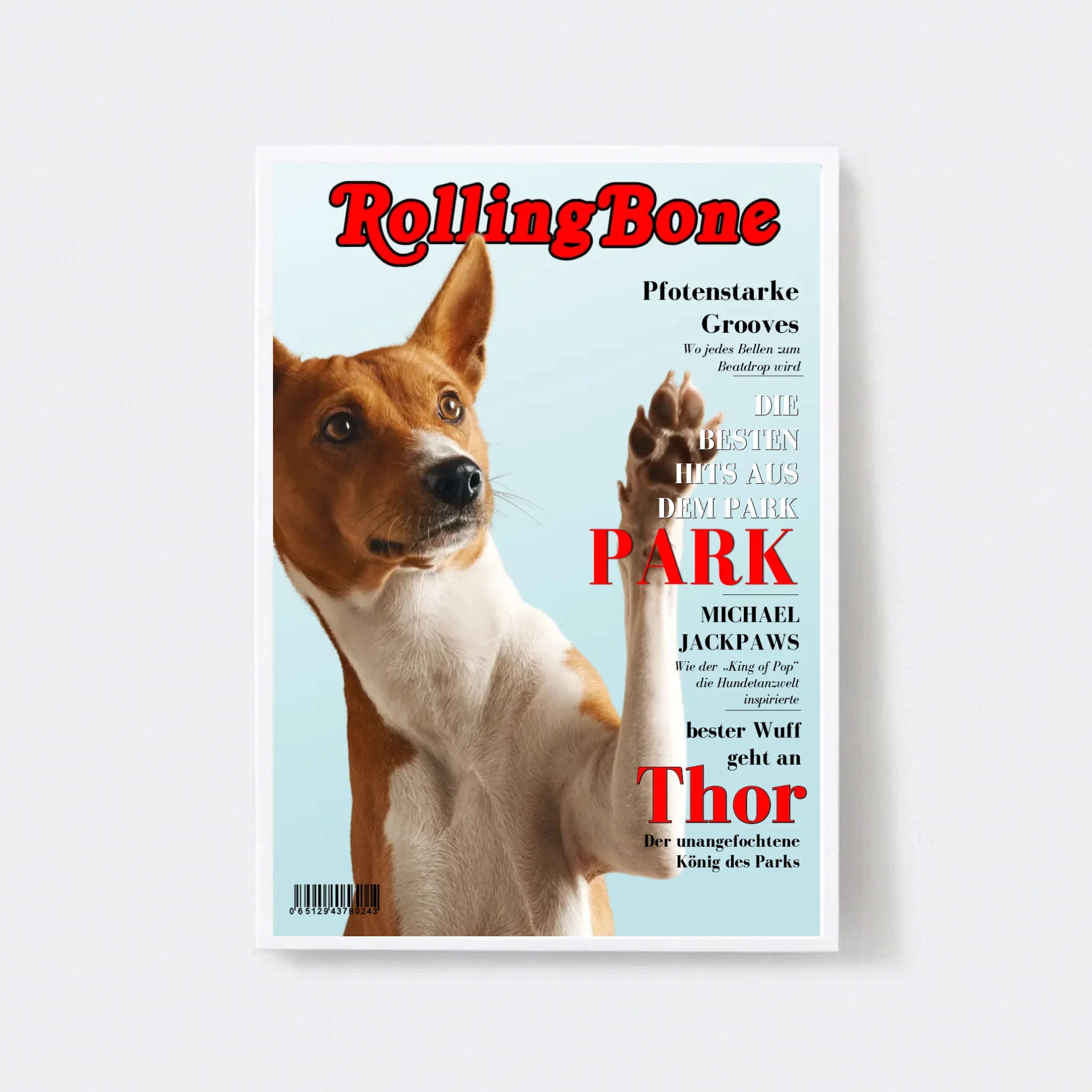  True-Threads - Personalisiertes Hunde-Magazinposter „Rolling Bone“ 