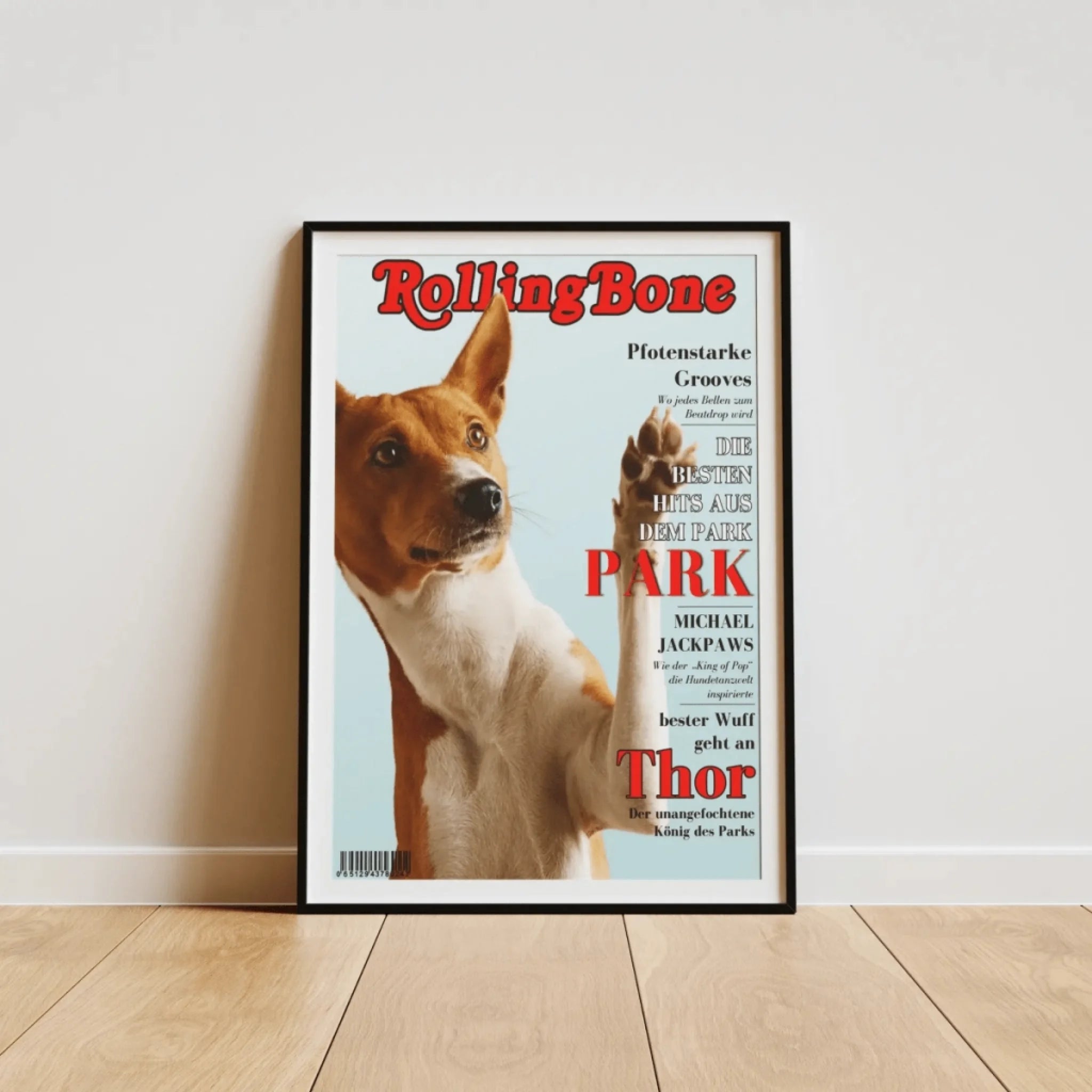  True-Threads - Personalisiertes Hunde-Magazinposter „Rolling Bone“ 