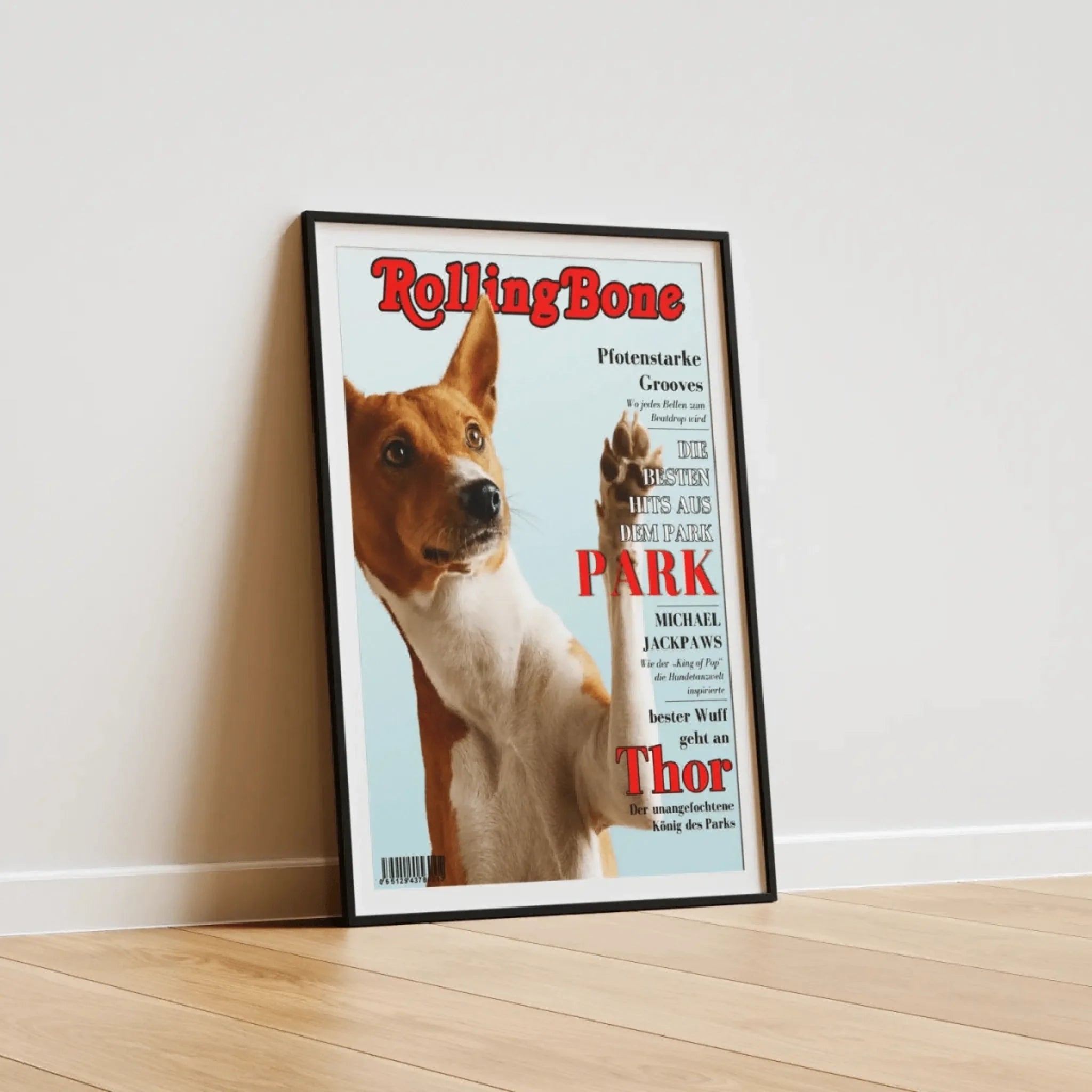  True-Threads - Personalisiertes Hunde-Magazinposter „Rolling Bone“ 