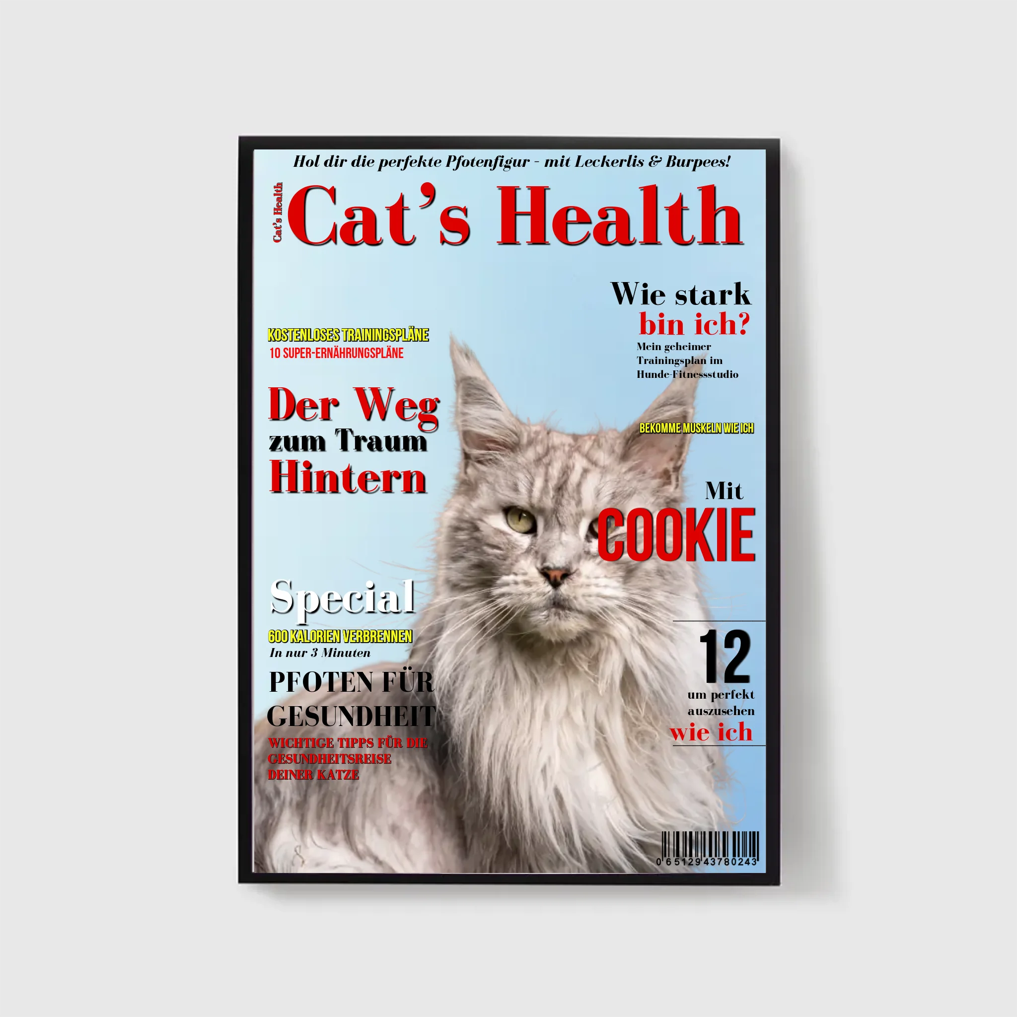  True-Threads - Personalisiertes Katzen-Magazinposter „Cat`s Health“ 