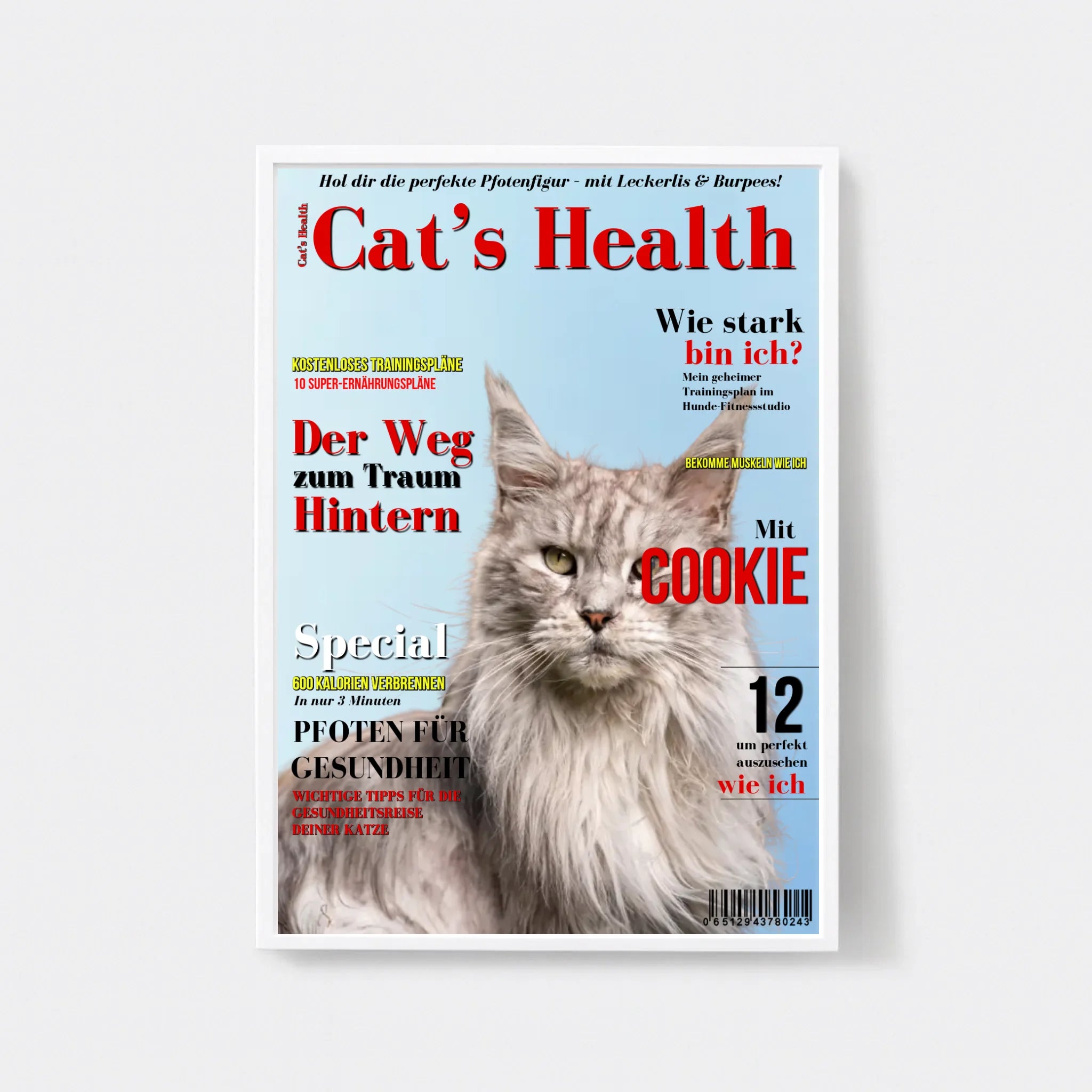  True-Threads - Personalisiertes Katzen-Magazinposter „Cat`s Health“ 
