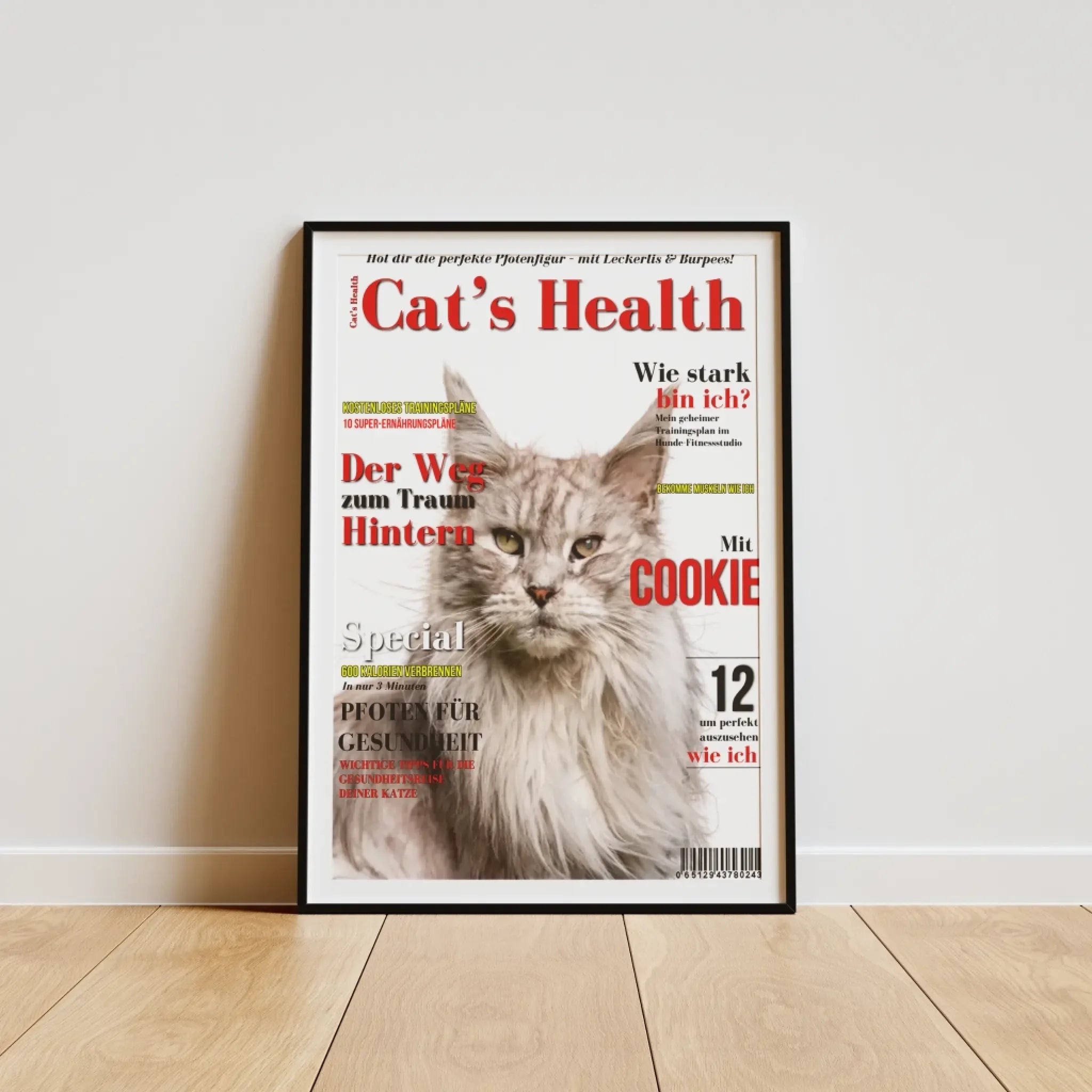  True-Threads - Personalisiertes Katzen-Magazinposter „Cat`s Health“ 