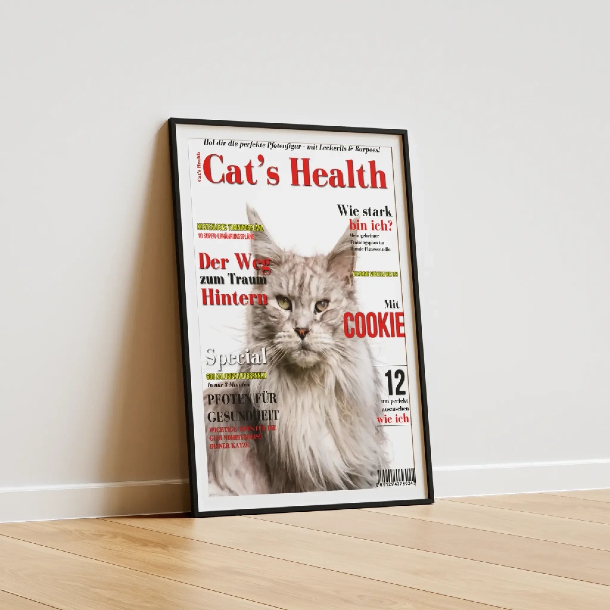  True-Threads - Personalisiertes Katzen-Magazinposter „Cat`s Health“ 