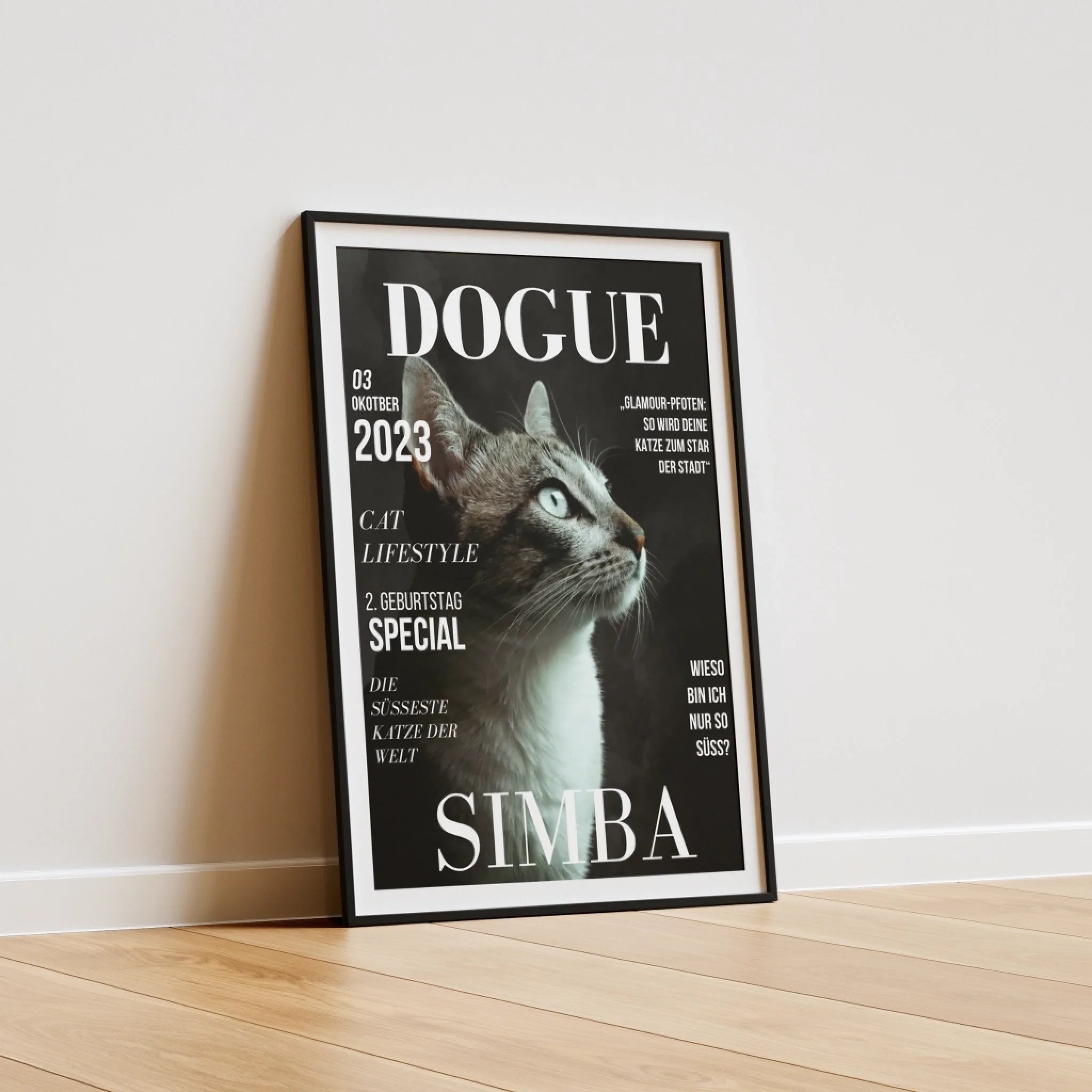  True-Threads - Personalisiertes Katzen-Magazinposter „Cogue“ 