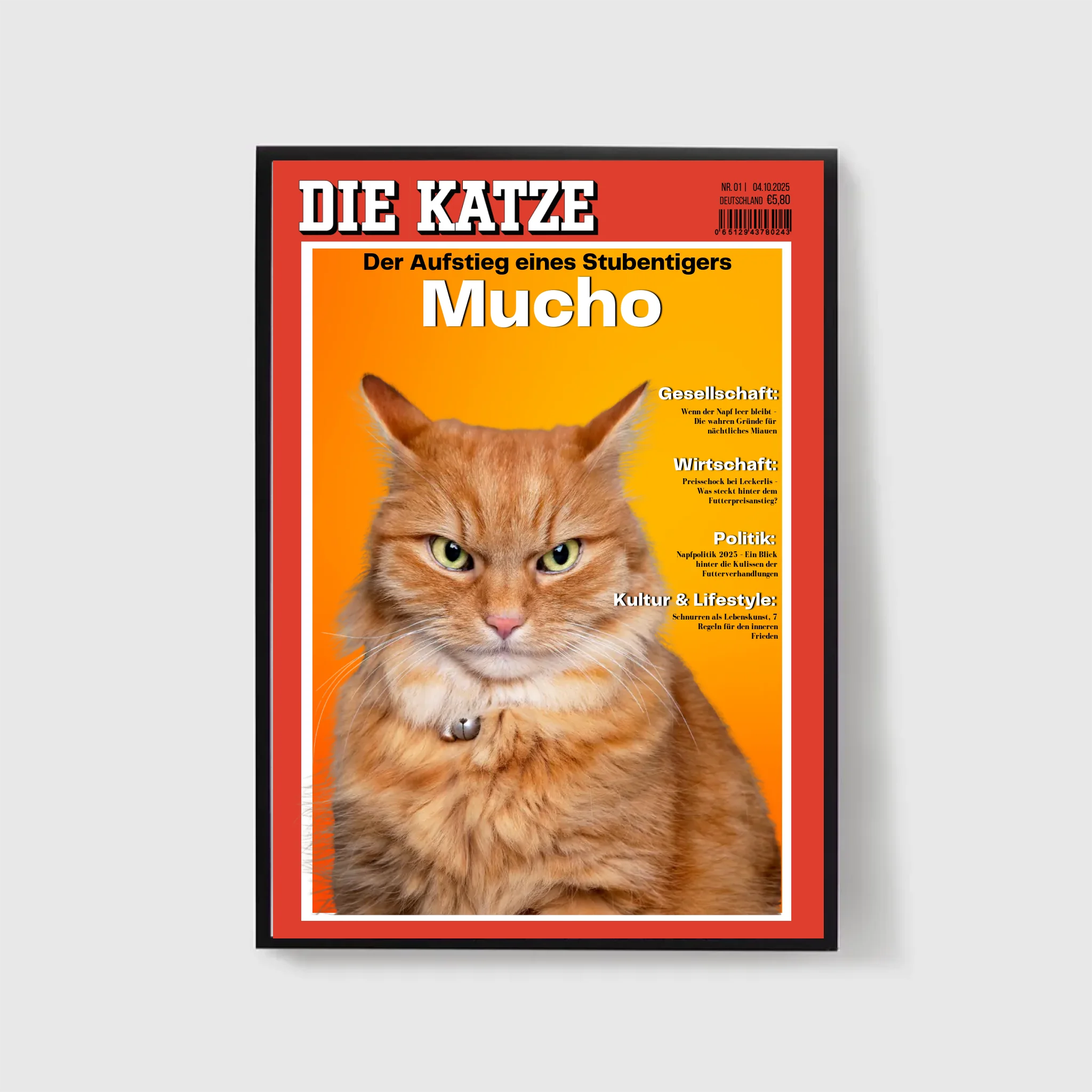  True-Threads - Personalisiertes Katzen-Magazinposter „Die Katze“ 