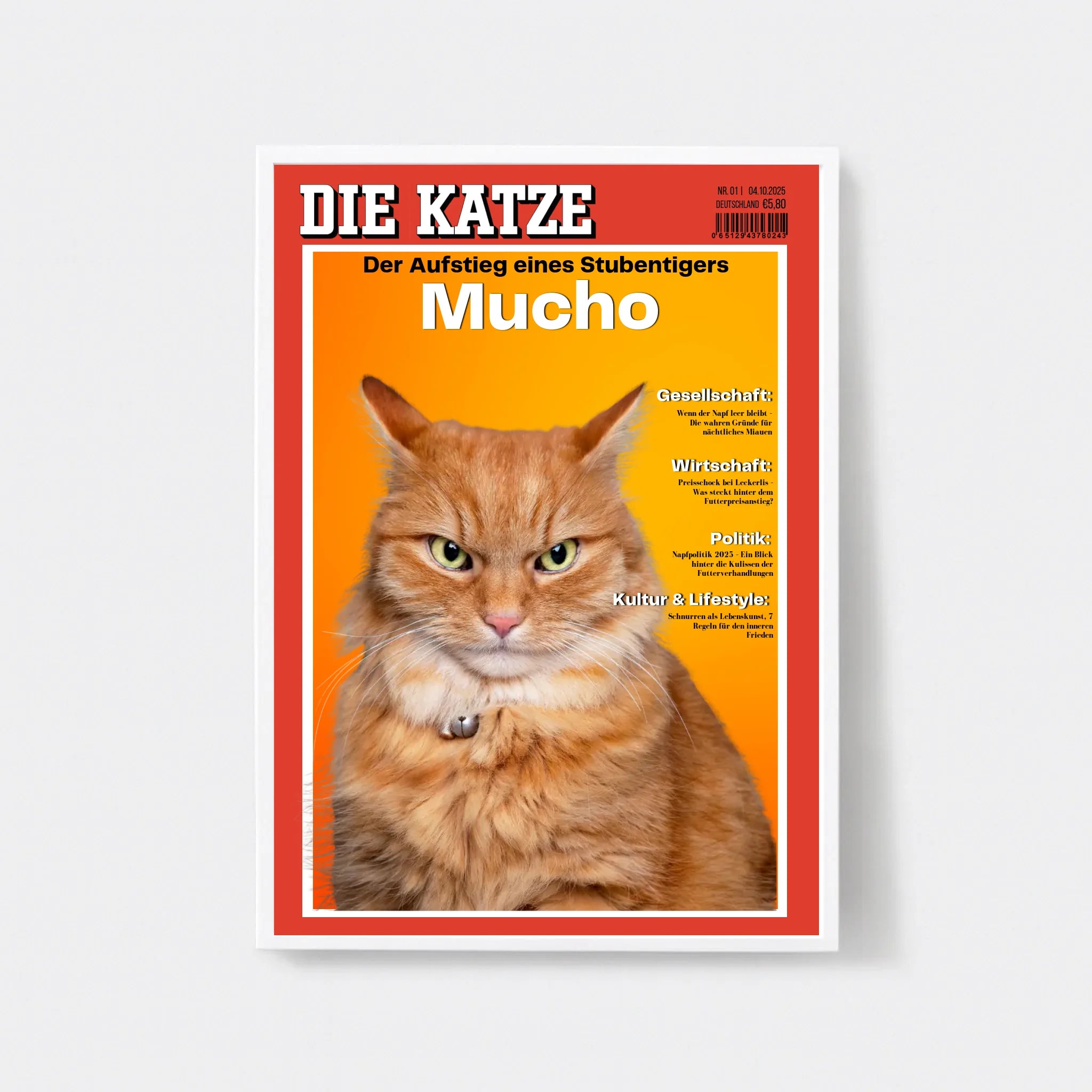  True-Threads - Personalisiertes Katzen-Magazinposter „Die Katze“ 