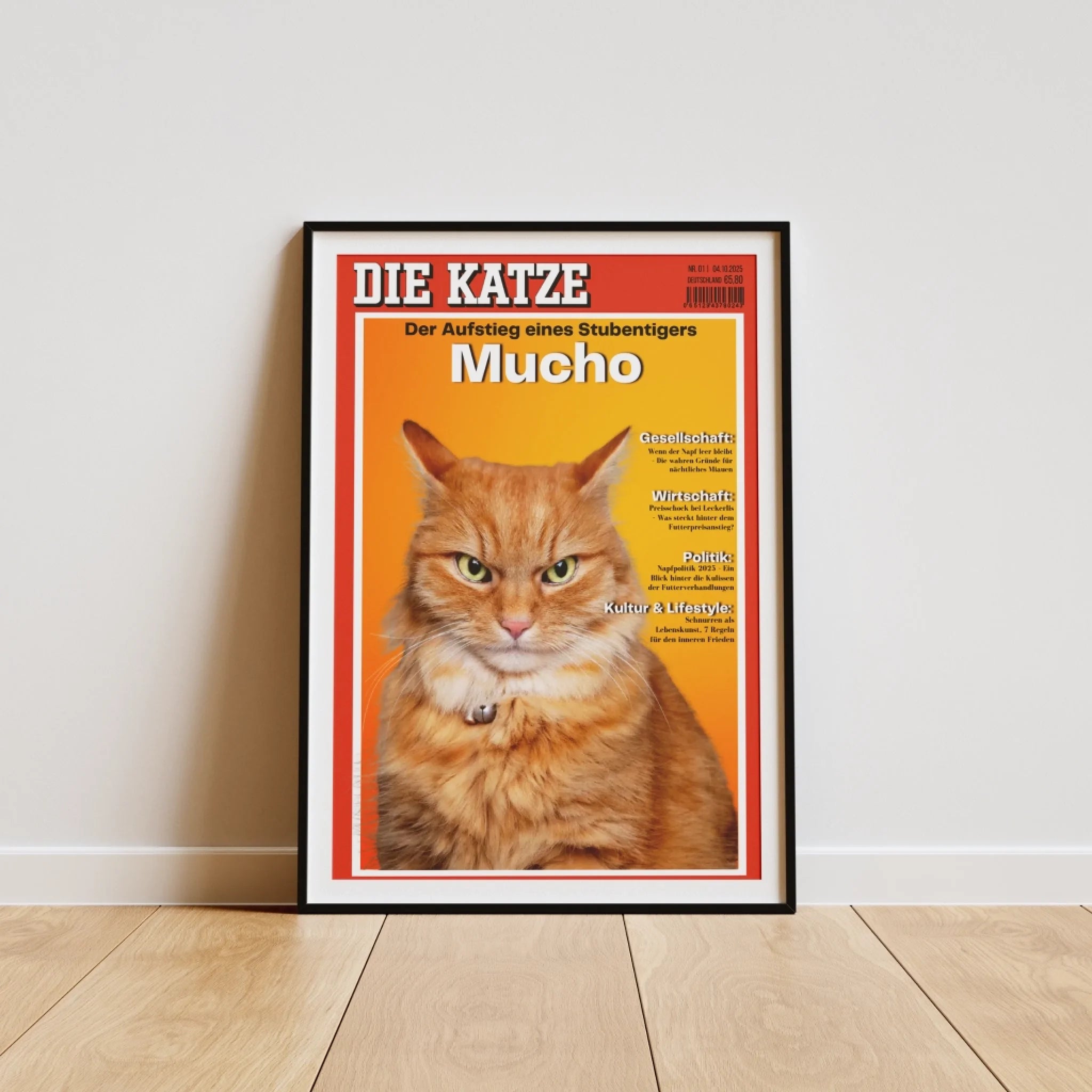  True-Threads - Personalisiertes Katzen-Magazinposter „Die Katze“ 