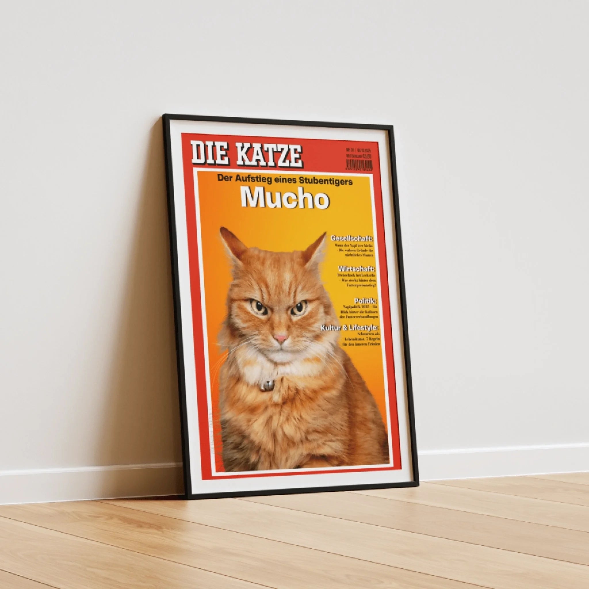  True-Threads - Personalisiertes Katzen-Magazinposter „Die Katze“ 