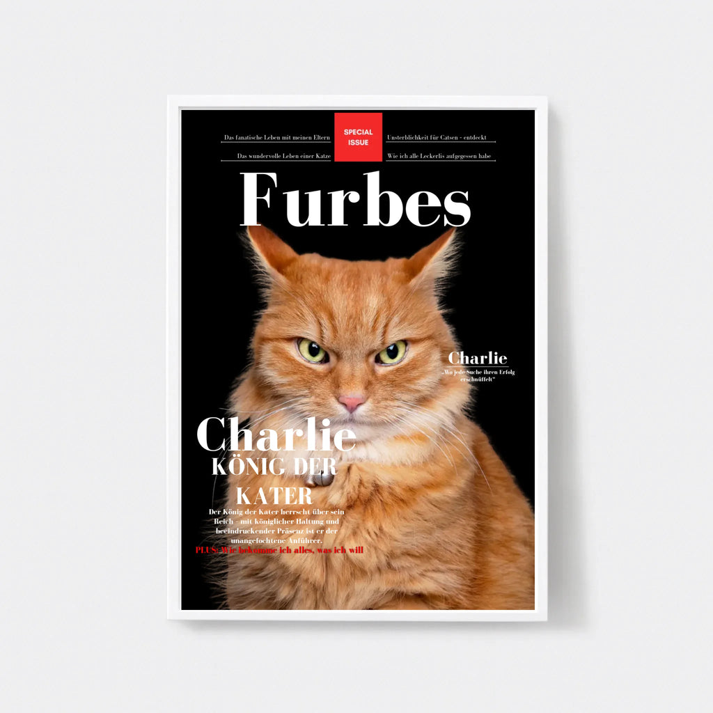  True-Threads - Personalisiertes Katzen-Magazinposter „Furbes“ 