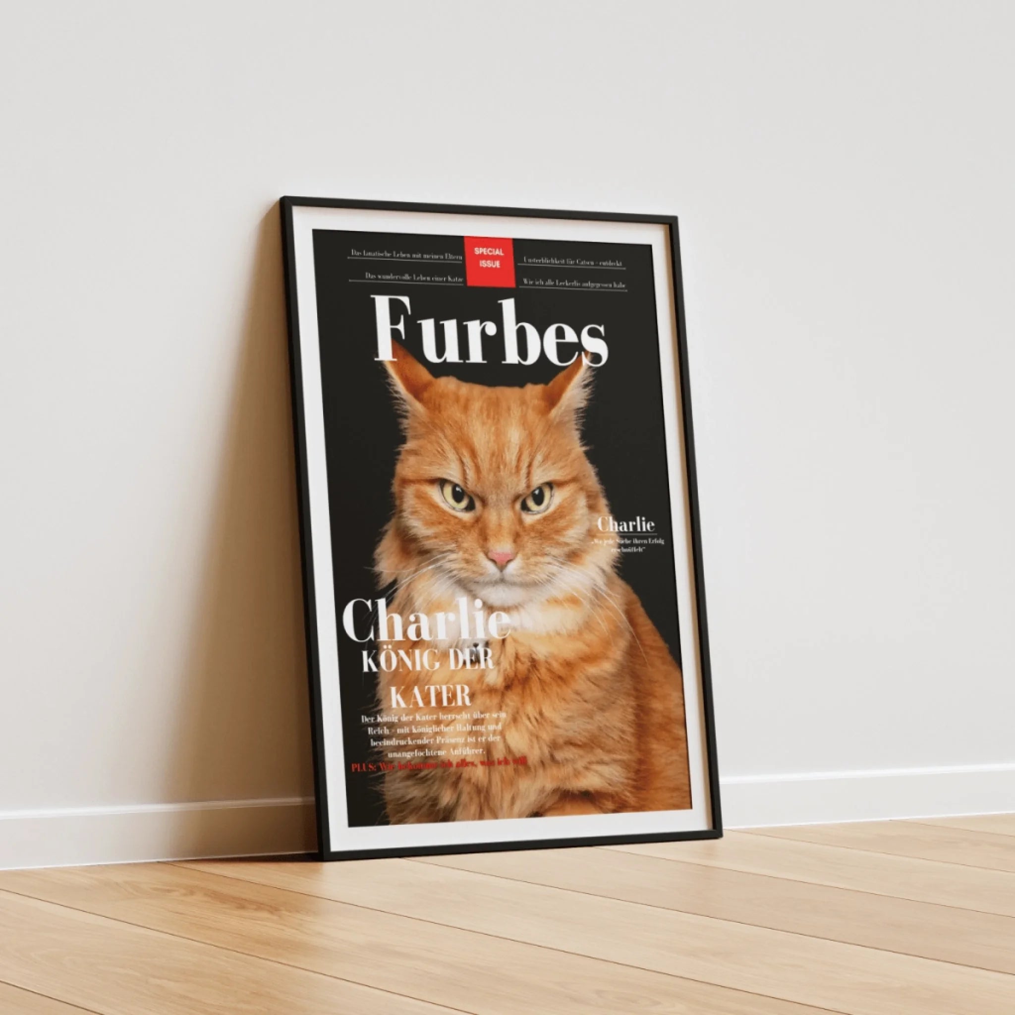 True-Threads - Personalisiertes Katzen-Magazinposter „Furbes“ 