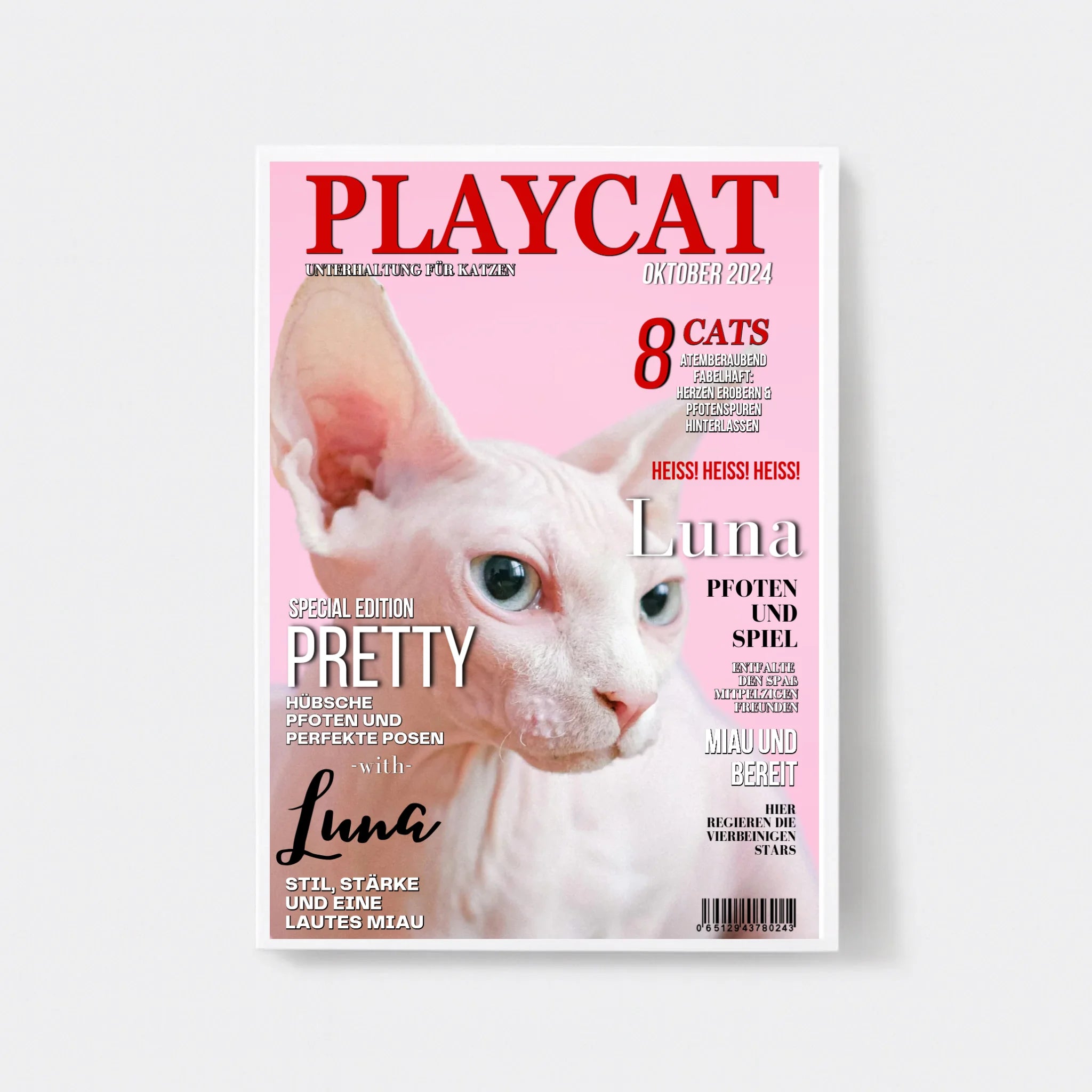  True-Threads - Personalisiertes Katzen-Magazinposter „Playcat“ 