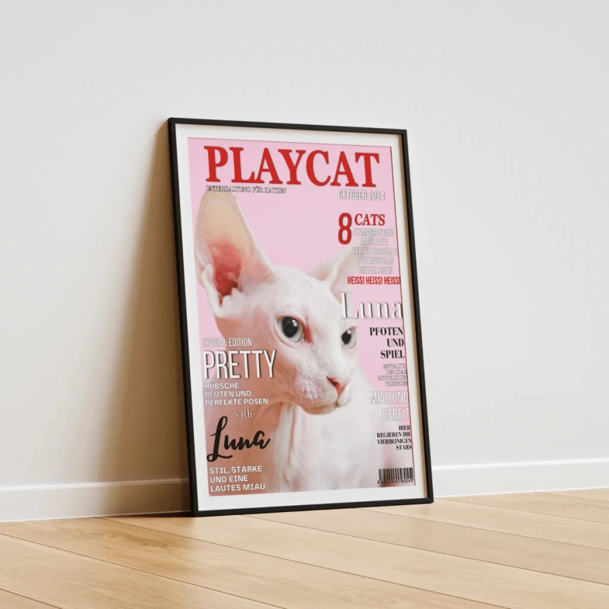  True-Threads - Personalisiertes Katzen-Magazinposter „Playcat“ 
